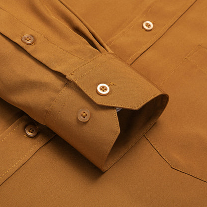 Deep Orange Solid Men's Dress Shirt shirt    - Sophisticated Gentlemen