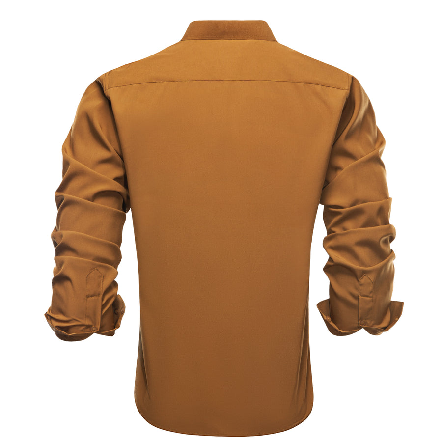Deep Orange Solid Men's Dress Shirt shirt    - Sophisticated Gentlemen