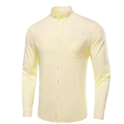 Light Yellow Solid Dress Shirt shirt S   - Sophisticated Gentlemen