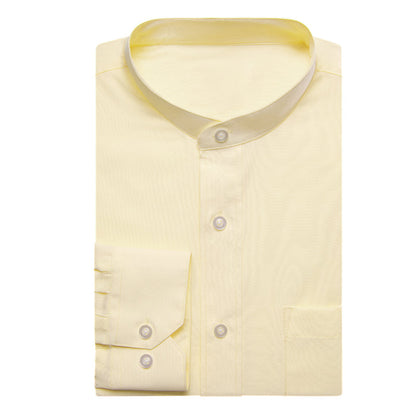 Light Yellow Solid Dress Shirt shirt    - Sophisticated Gentlemen