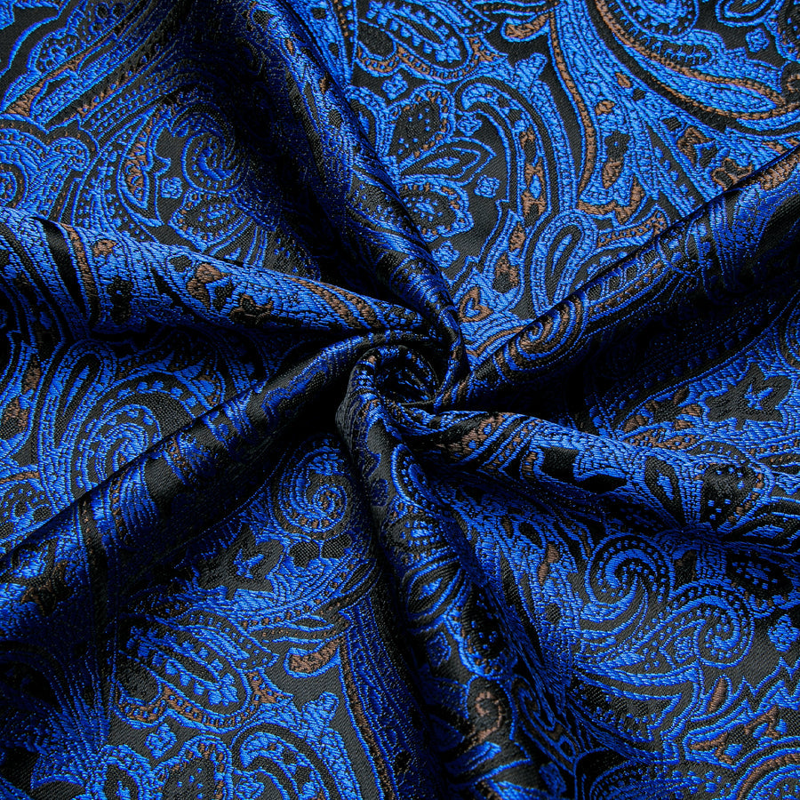Deep Blue Paisley Silk Dress Shirt shirt    - Sophisticated Gentlemen