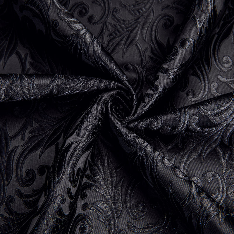 Gray Floral Silk Dress Shirt shirt    - Sophisticated Gentlemen