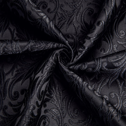 Gray Floral Silk Dress Shirt shirt    - Sophisticated Gentlemen