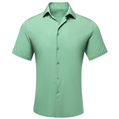 Mint Green Solid Dress Shirt shirt S   - Sophisticated Gentlemen