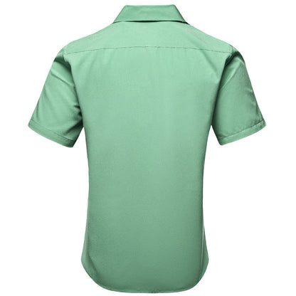 Mint Green Solid Dress Shirt shirt    - Sophisticated Gentlemen