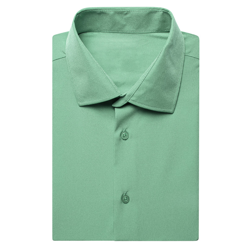 Mint Green Solid Dress Shirt shirt    - Sophisticated Gentlemen