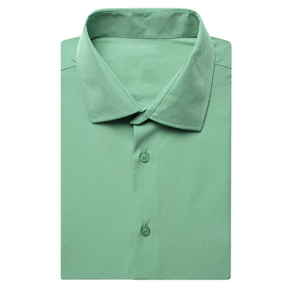 Mint Green Solid Dress Shirt shirt    - Sophisticated Gentlemen