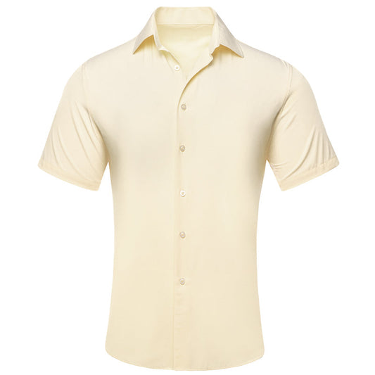 Vanilla Solid Dress Shirt shirt S   - Sophisticated Gentlemen