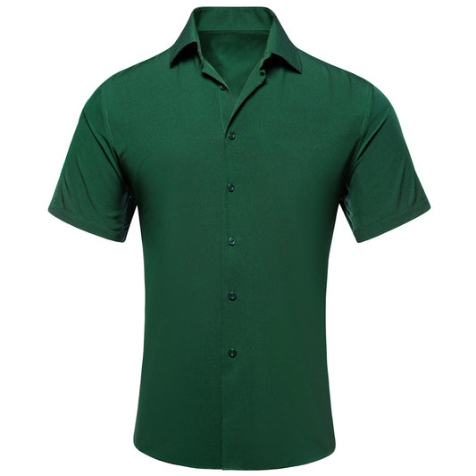 Emerald Green Solid Dress Shirt shirt S   - Sophisticated Gentlemen