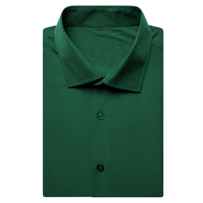 Emerald Green Solid Dress Shirt shirt    - Sophisticated Gentlemen