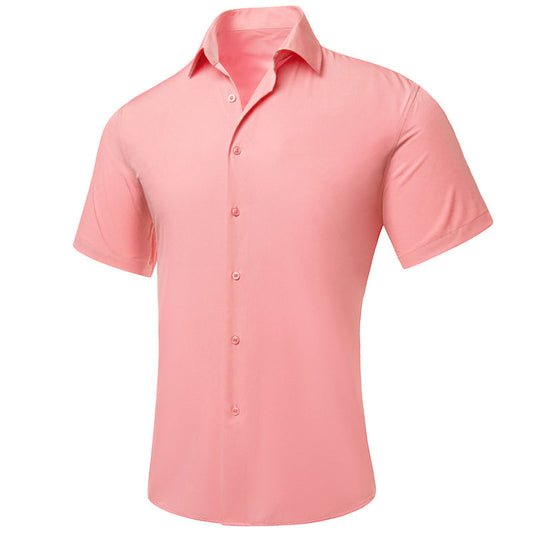 Coral Pink Solid Dress Shirt shirt S   - Sophisticated Gentlemen