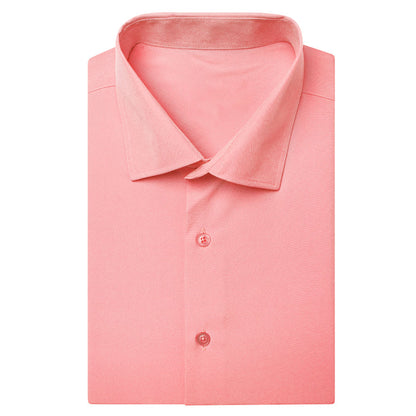 Coral Pink Solid Dress Shirt shirt    - Sophisticated Gentlemen
