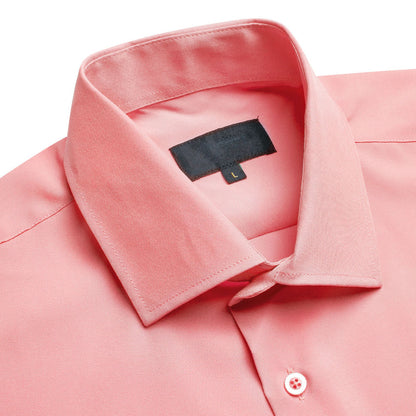Coral Pink Solid Dress Shirt shirt    - Sophisticated Gentlemen