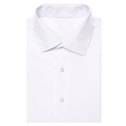 White Solid Dress Shirt shirt    - Sophisticated Gentlemen