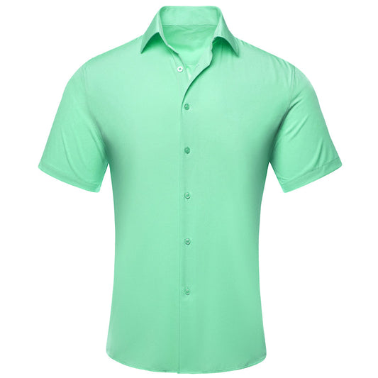 Green Solid Dress Shirt shirt S   - Sophisticated Gentlemen