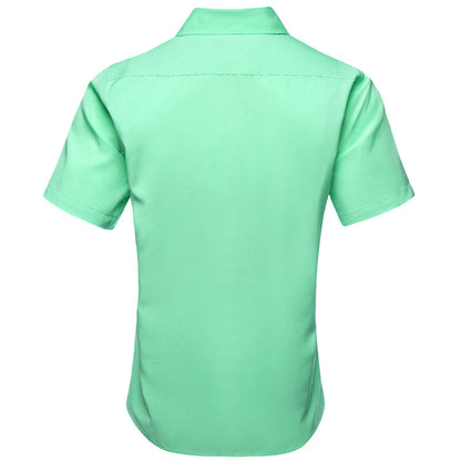 Green Solid Dress Shirt shirt    - Sophisticated Gentlemen
