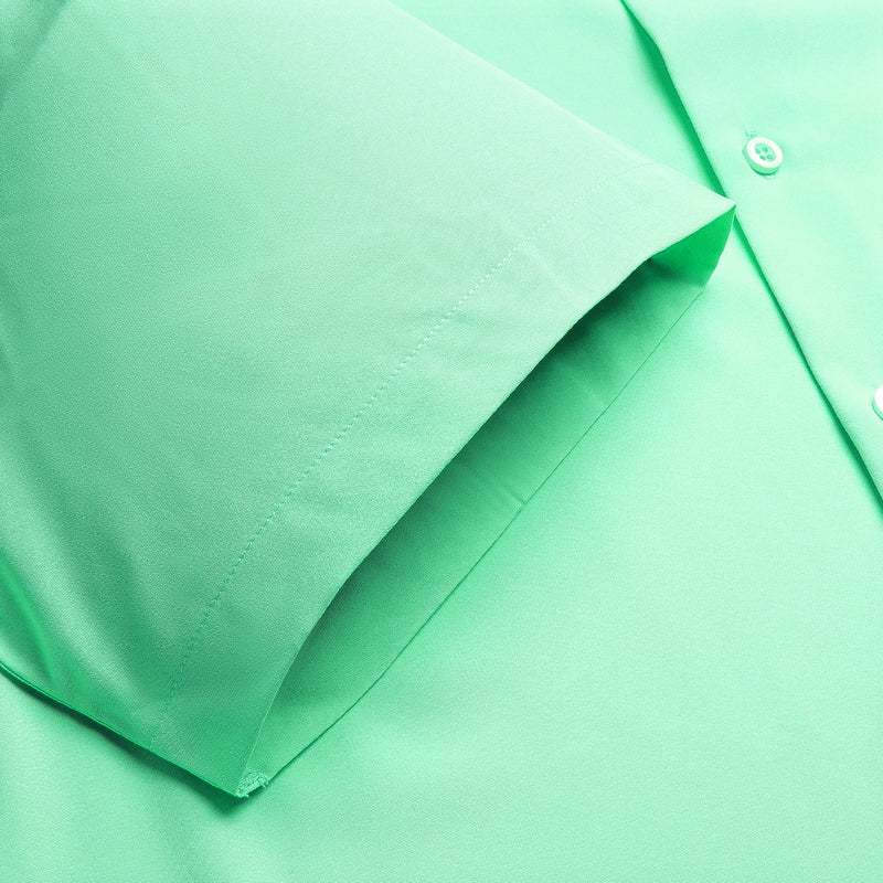 Green Solid Dress Shirt shirt    - Sophisticated Gentlemen
