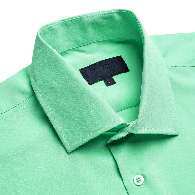 Green Solid Dress Shirt shirt    - Sophisticated Gentlemen