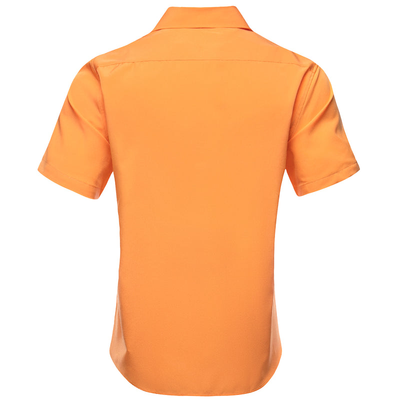 Orange Solid Dress Shirt shirt    - Sophisticated Gentlemen