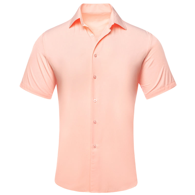 Cream Pink Solid Dress Shirt shirt S   - Sophisticated Gentlemen