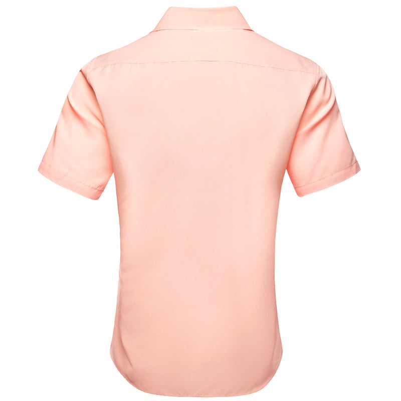 Cream Pink Solid Dress Shirt shirt    - Sophisticated Gentlemen