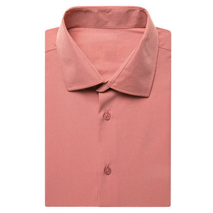 Shock Pink Solid Dress Shirt shirt    - Sophisticated Gentlemen
