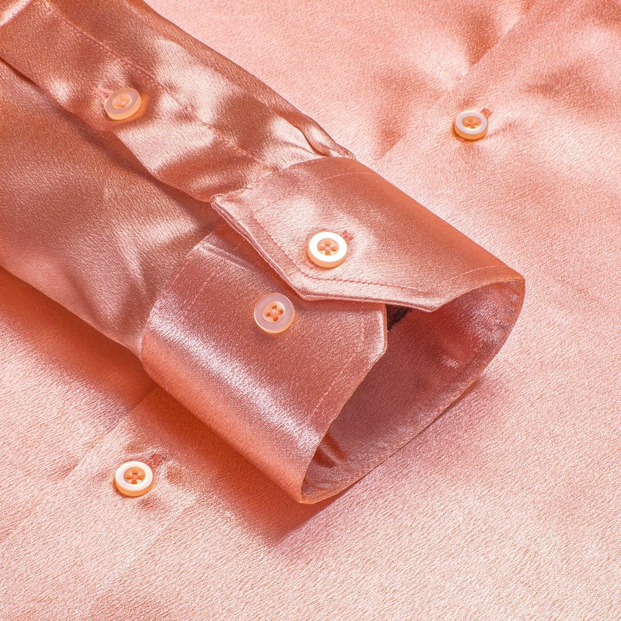 Pink Solid Silk Dress Shirt shirt    - Sophisticated Gentlemen
