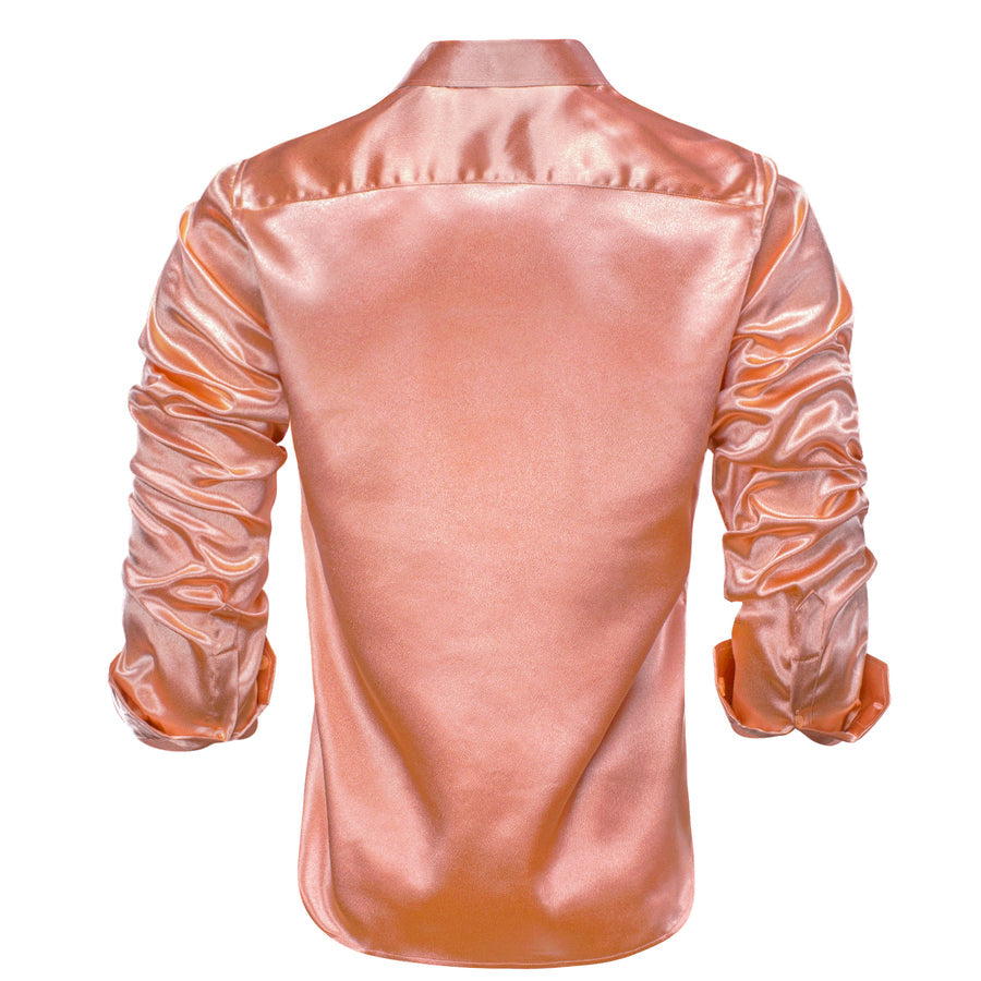 Pink Solid Silk Dress Shirt shirt    - Sophisticated Gentlemen