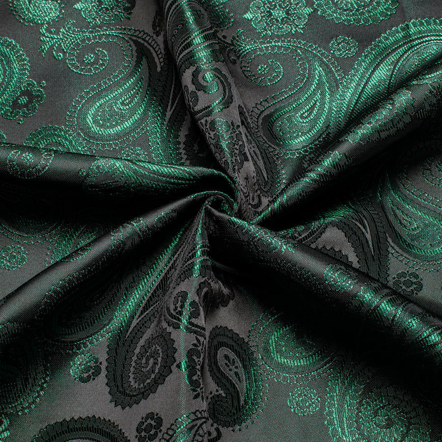 Dark Green Paisley Pattern Silk Dress Shirt shirt    - Sophisticated Gentlemen