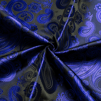 Royal Blue Paisley Pattern Silk Dress Shirt shirt    - Sophisticated Gentlemen