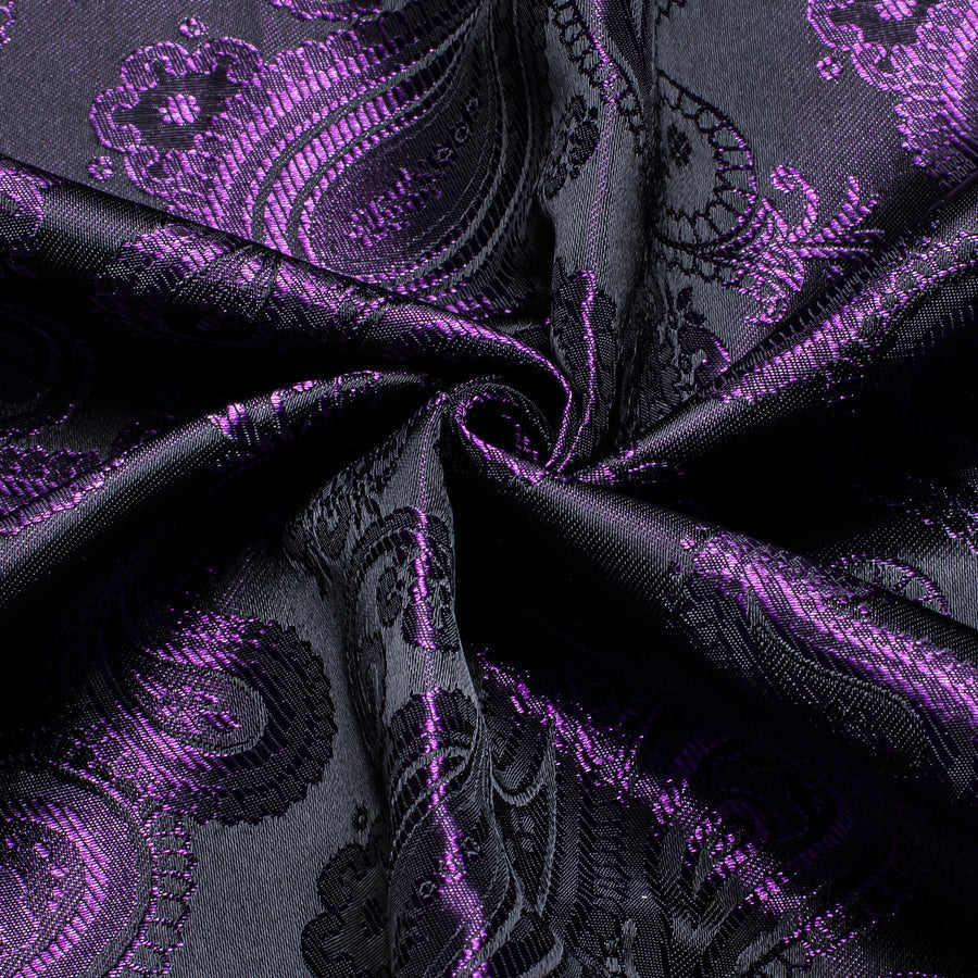 Luxury Purple Paisley Pattern Silk Dress Shirt shirt    - Sophisticated Gentlemen
