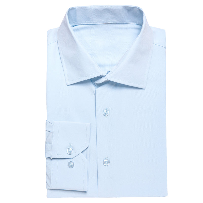 Pure Sky Blue Solid Dress Shirt shirt    - Sophisticated Gentlemen