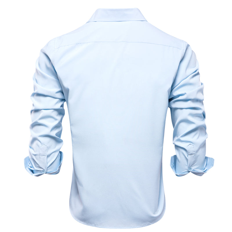 Pure Sky Blue Solid Dress Shirt shirt    - Sophisticated Gentlemen