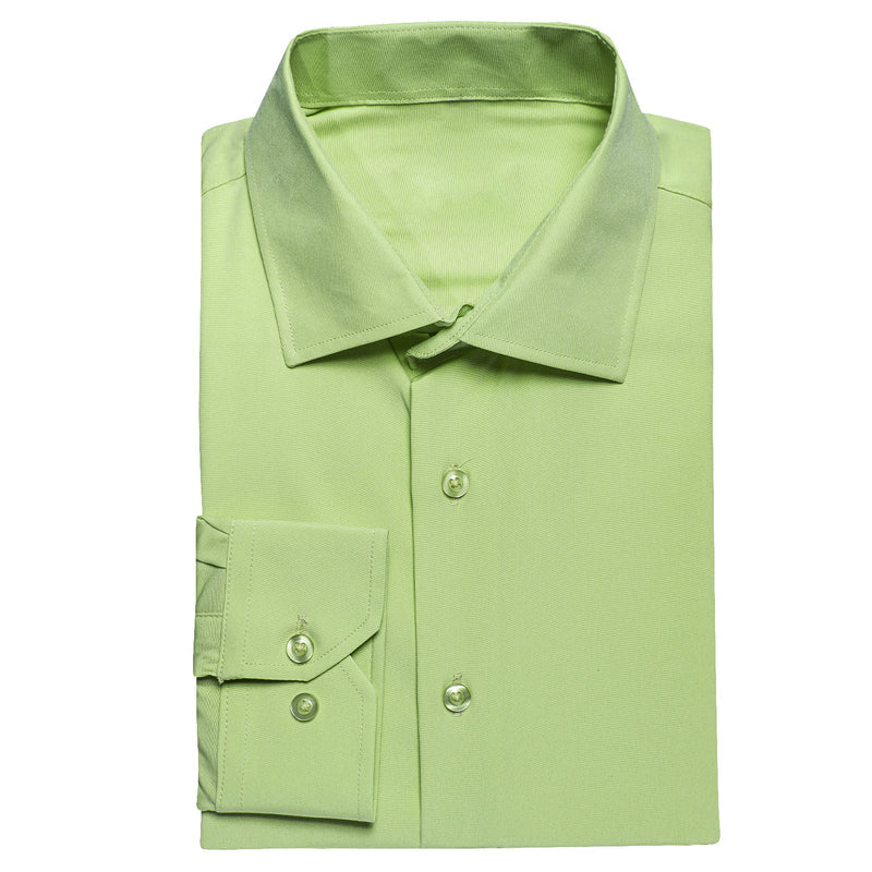 Pure Light Green Solid Dress Shirt shirt    - Sophisticated Gentlemen
