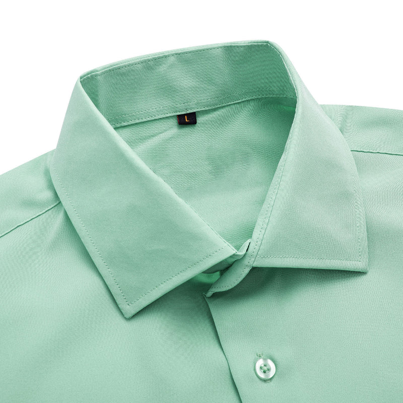 Pure Mint Green Solid Dress Shirt shirt    - Sophisticated Gentlemen