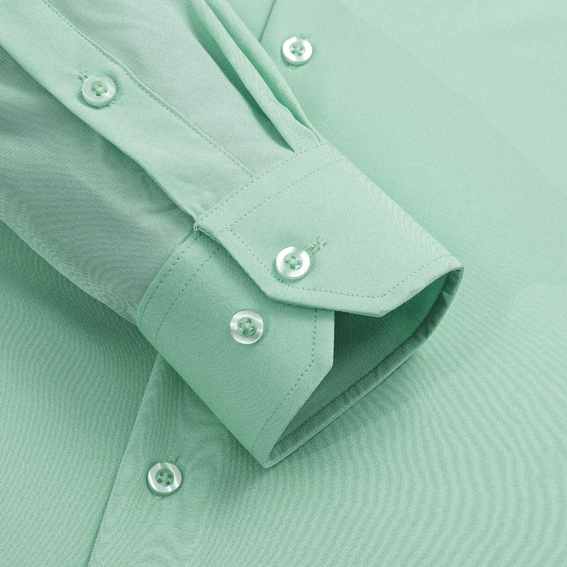 Pure Mint Green Solid Dress Shirt shirt    - Sophisticated Gentlemen