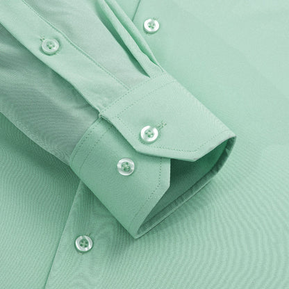 Pure Mint Green Solid Dress Shirt shirt    - Sophisticated Gentlemen