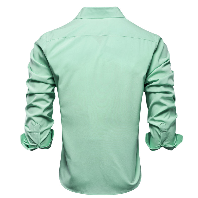 Pure Mint Green Solid Dress Shirt shirt    - Sophisticated Gentlemen