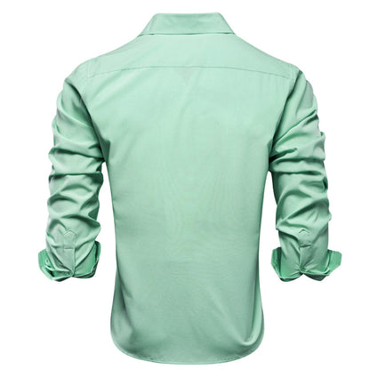 Pure Mint Green Solid Dress Shirt shirt    - Sophisticated Gentlemen
