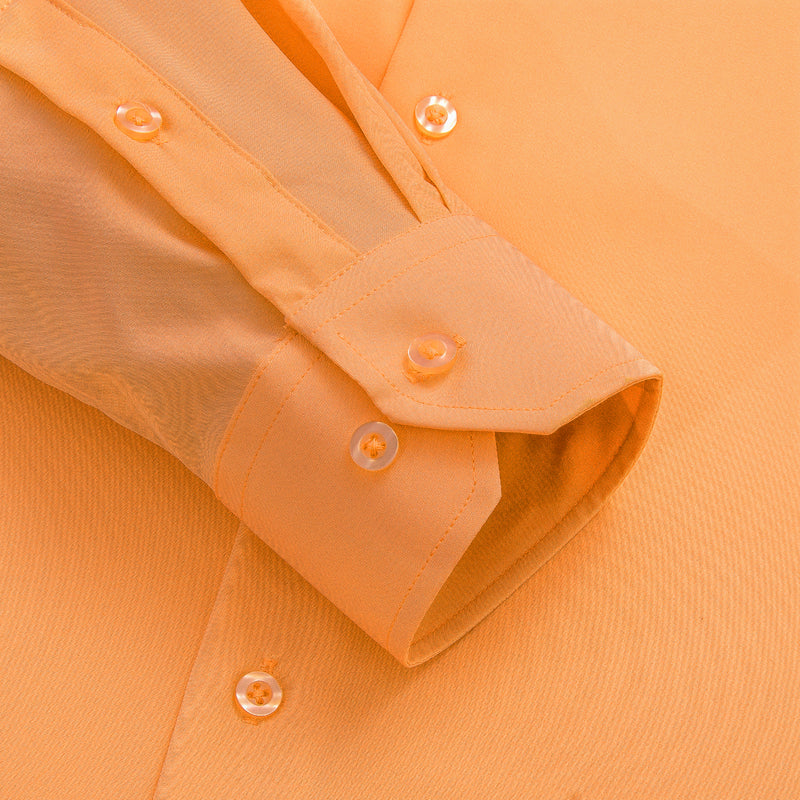 Pure Light Orange Solid Dress Shirt shirt    - Sophisticated Gentlemen