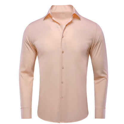 Light Pink Solid Stretchy Dress Shirt shirt S   - Sophisticated Gentlemen