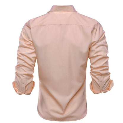 Light Pink Solid Stretchy Dress Shirt shirt    - Sophisticated Gentlemen