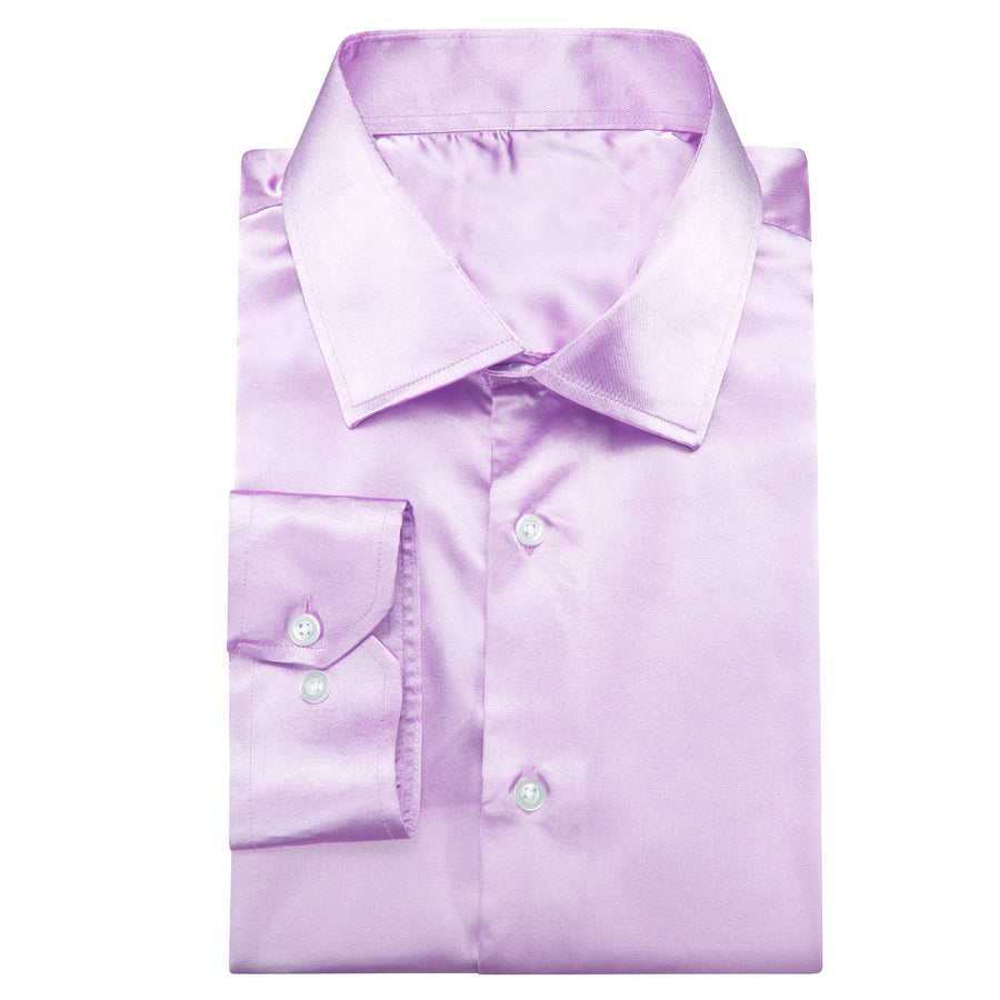 Lavender Purple Solid Satin Dress Shirt shirt    - Sophisticated Gentlemen