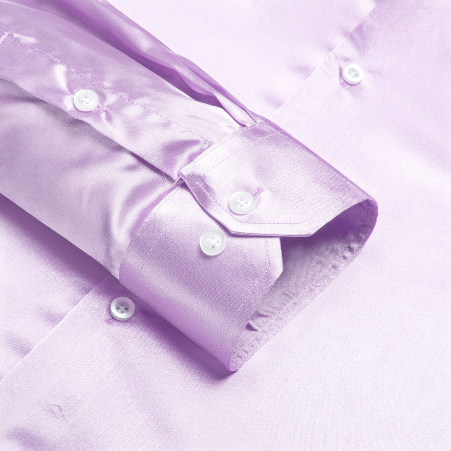 Lavender Purple Solid Satin Dress Shirt shirt    - Sophisticated Gentlemen