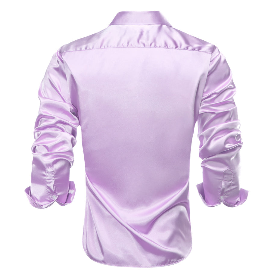 Lavender Purple Solid Satin Dress Shirt shirt    - Sophisticated Gentlemen