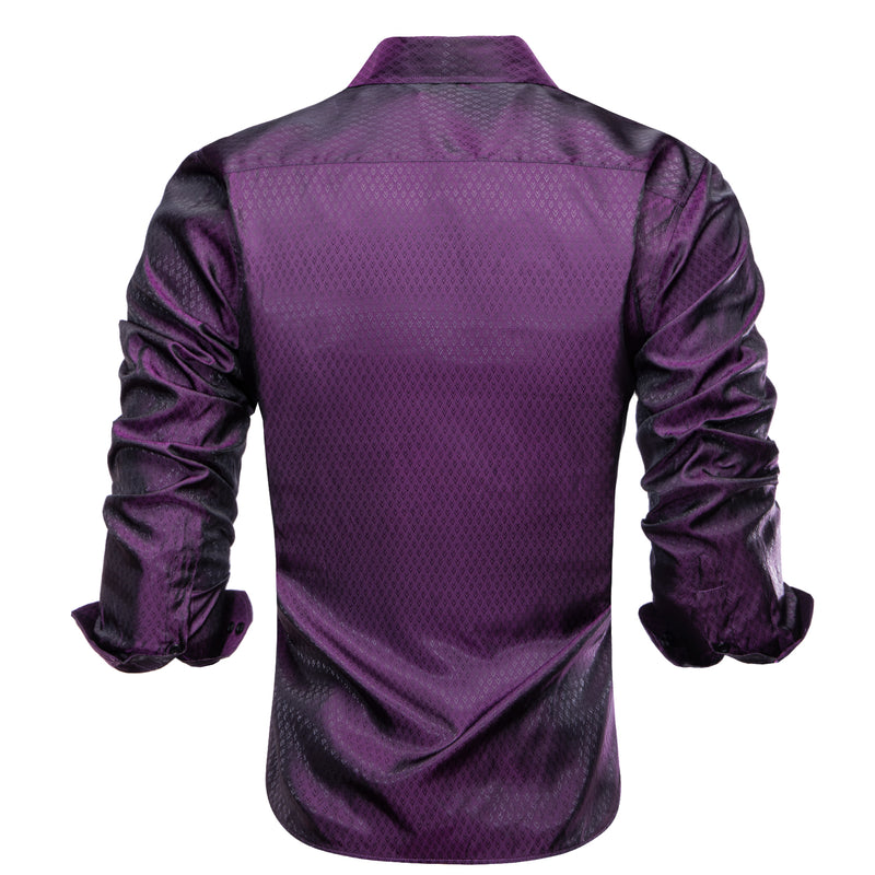 Purple Black Novelty Silk Dress Shirt shirt    - Sophisticated Gentlemen