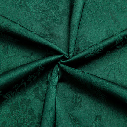 Emerald Green Floral Silk Dress Shirt shirt    - Sophisticated Gentlemen