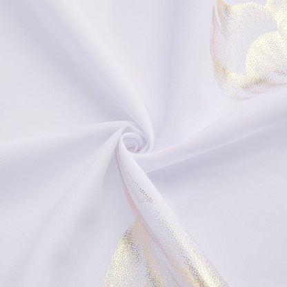 White Golden Floral Pattern Silk Dress Shirt shirt    - Sophisticated Gentlemen