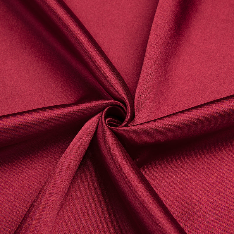 Burgundy Red Solid Satin Silk Dress Shirt shirt    - Sophisticated Gentlemen