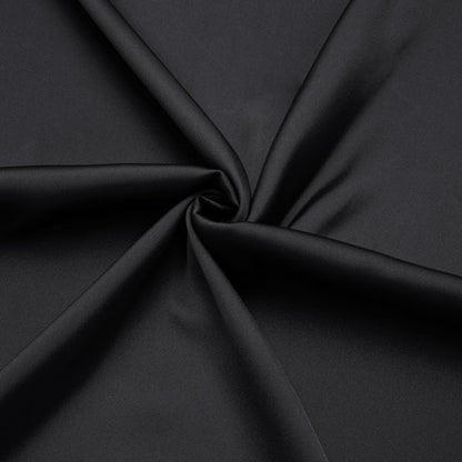 Black Solid Satin Chiffon Dress Shirt shirt    - Sophisticated Gentlemen